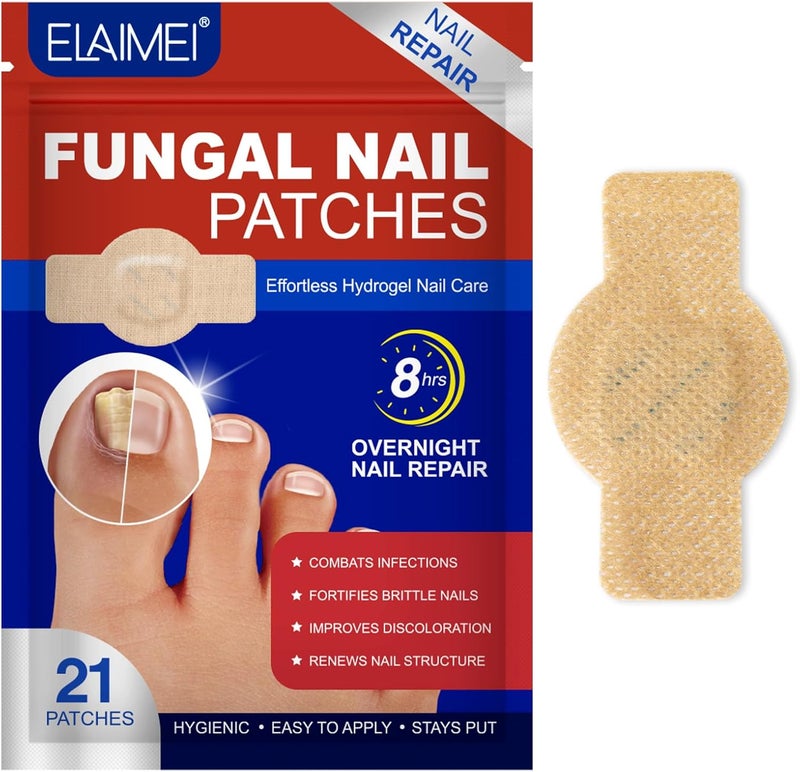 Fungal Nail Patches 21Pcs Fungal Nail Treatment PatchesMultiPurpose Toenail Repair Treatment Patches Nail Repair Patches for Damaged Nails Nail Fungus Treatment Pads for Toenail