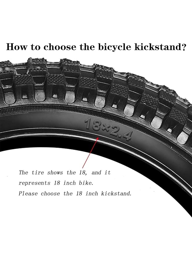 KASTWAVE Bike Kickstand For 18" Kids Bicycle Kick Stand Rear Mount For Premium Steel With Pad Kick Stand Rest For 18 Inch Bike Replacement For Training Wheel (Black 1Pcs) - Image 5