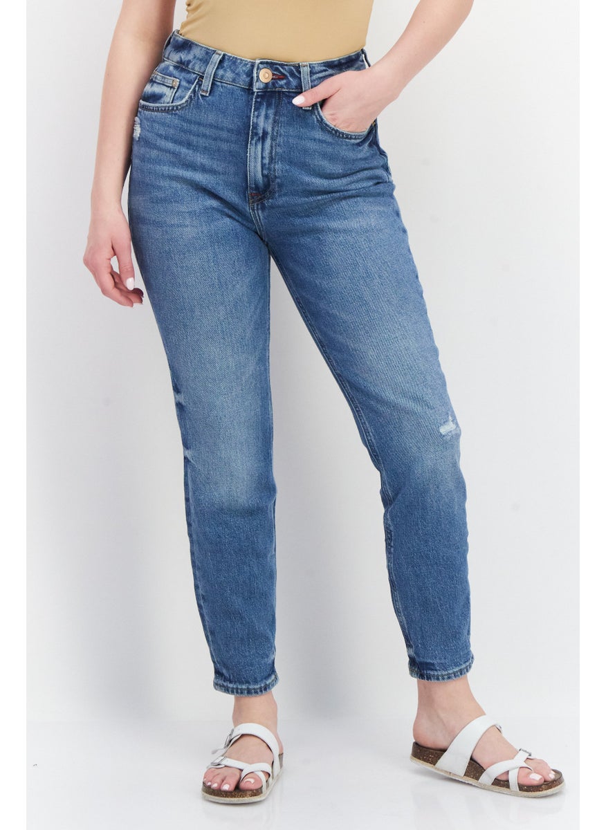 RIVER ISLAND - جينز دنيم قابل للتمدد للنساء والأمهات، أزرق - Image 1