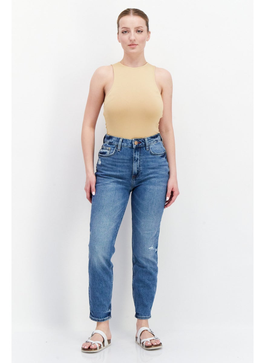 RIVER ISLAND - جينز دنيم قابل للتمدد للنساء والأمهات، أزرق - Image 1