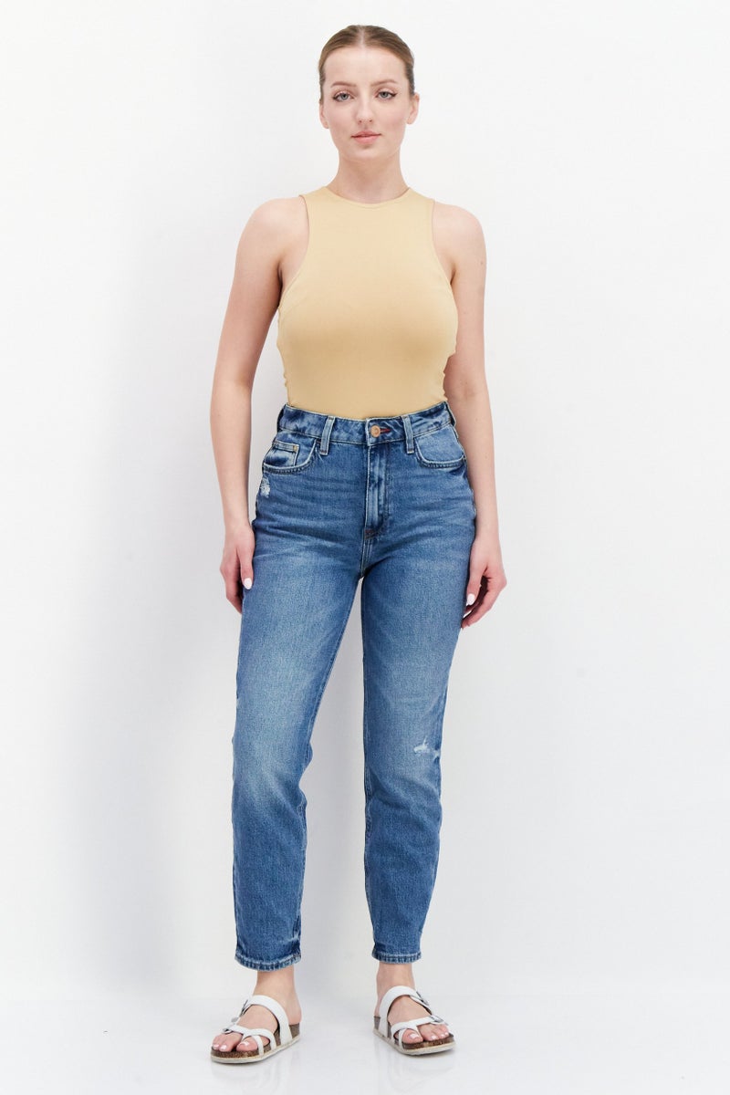 RIVER ISLAND جينز دنيم قابل للتمدد للنساء والأمهات، أزرق - Image 2