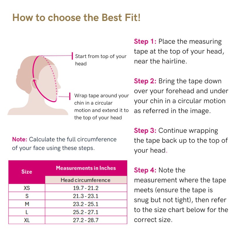 LIPOELASTIC FM Extra Post Surgical Facelift Compression Garment, Chin Lipo Compression Garment, Perfect After Care for Neck Lifts, Chin Faja, Face Wrap for Double Chin, V line Face Slimming (Small) - Image 3