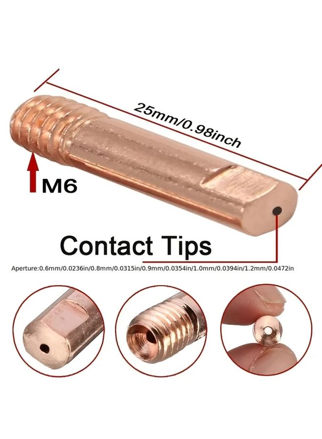 Forney MIG Welding Nozzle Contact Tips Set 0.6mm Flux Core - Image 4