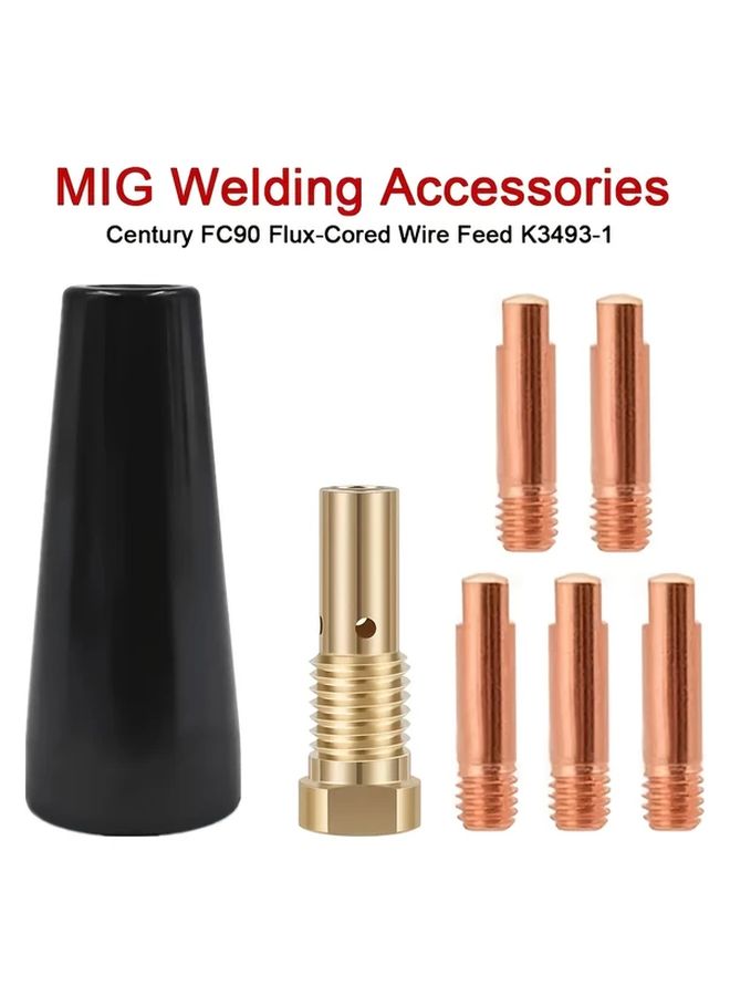 Forney MIG Welding Nozzle Contact Tips Set 0.6mm Flux Core - Image 1