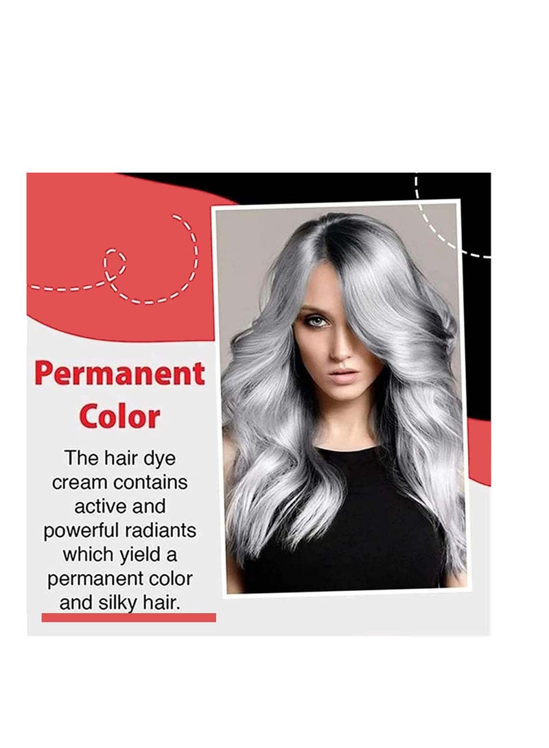 Excefore Silver Gray Natural Hair Dye Cream, Silver Gray Hair Dye, Fashion silver hair dye permanent, Unisex Fashion Dye For All Hair Types (2Pcs) - Image 5
