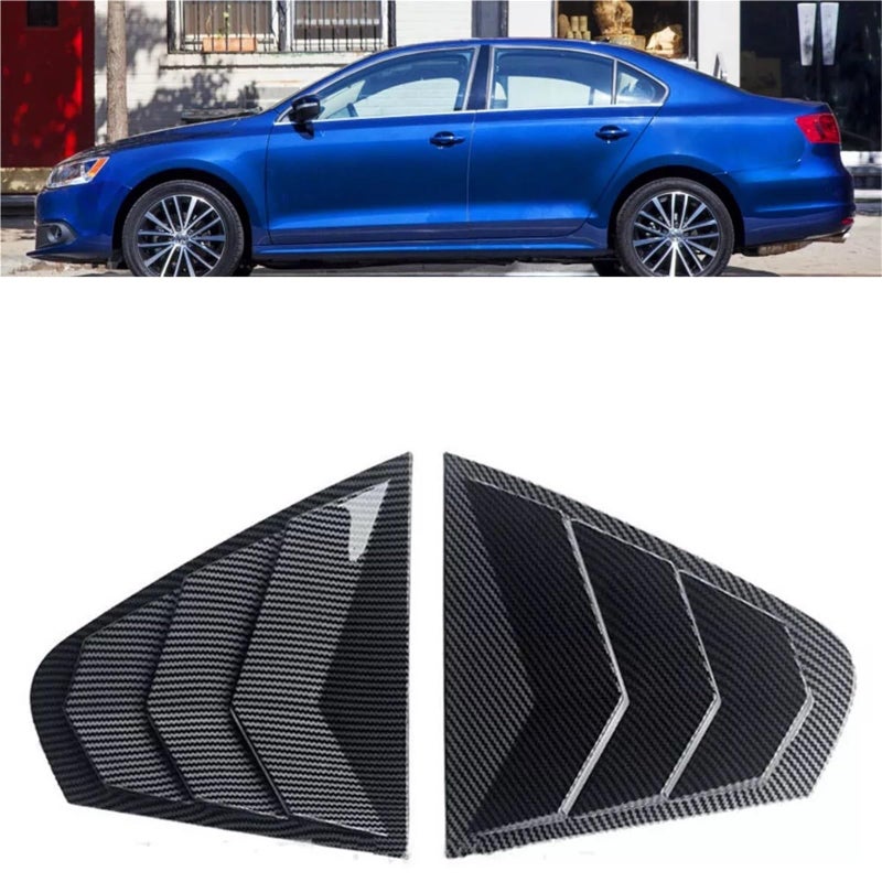 Carbon Fiber Rear Louver Side Window Cover For VW Jetta MK6 2012 2018 - Image 3