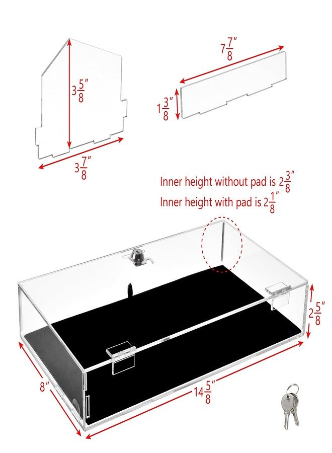 MOOCA Lockable Premium Acrylic Display Cases for Collectibles with a Luxurious Removable Pad, Ideal for Showcasing Collectibles, Watches, Jewelry, Eyewear, and Knives - Image 2