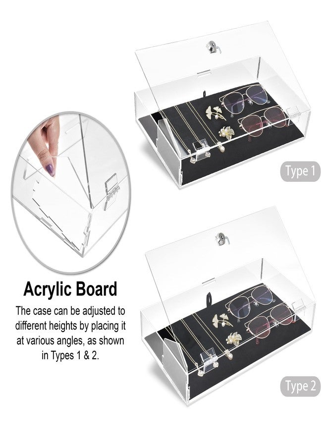 MOOCA Lockable Premium Acrylic Display Cases for Collectibles with a Luxurious Removable Pad, Ideal for Showcasing Collectibles, Watches, Jewelry, Eyewear, and Knives - Image 5