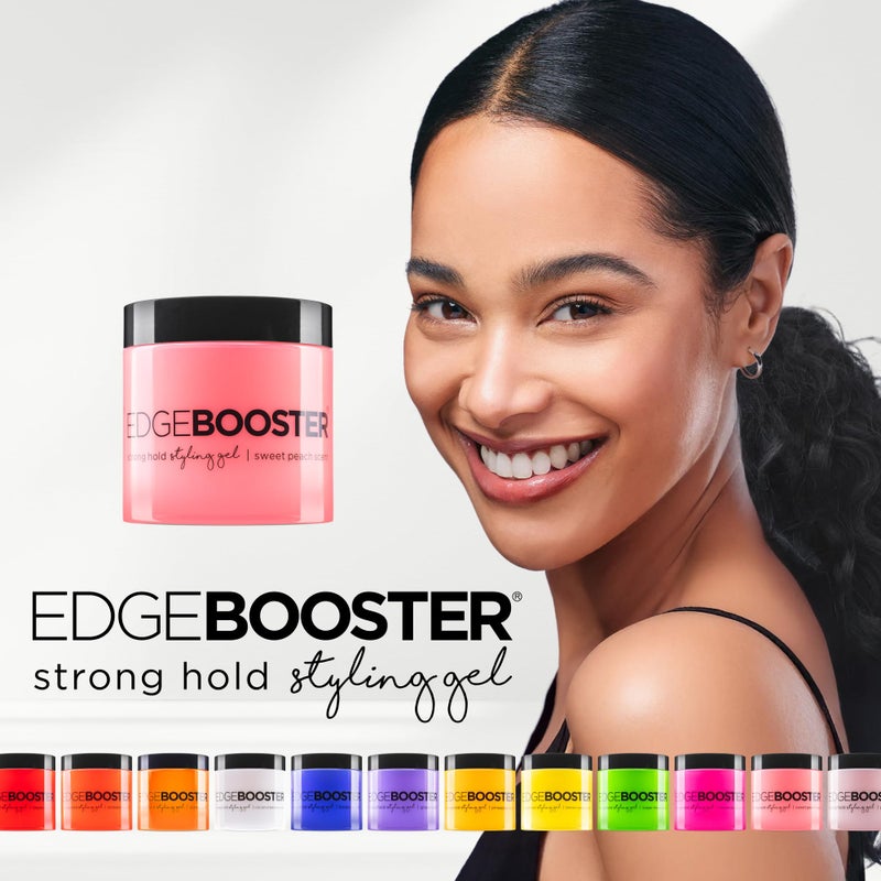 Style Factor EDGE BOOSTERÂ® Strong Hold Styling Gel | Alcohol-Free Hair Gel with Camellia Sinensis Seed Oil for Curly, Wavy & Sleek Styles | Frizz Control, Long-Lasting and Flexible Hold (16.9oz) - Image 2