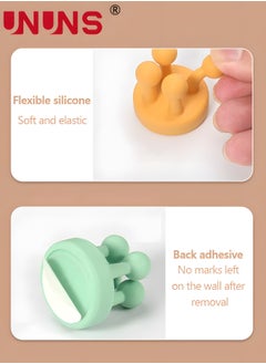 UNUNS Hooks Holders,6 Pcs Silicone Toothbrush Holders Wall Mounted,Tavel Toothbrush Holders,Towel Hooks For Bathroom,Mixcolor Single Hook For Hanging Key,Kitchen Bathroom Home Office Camper Must Haves  - Image 4