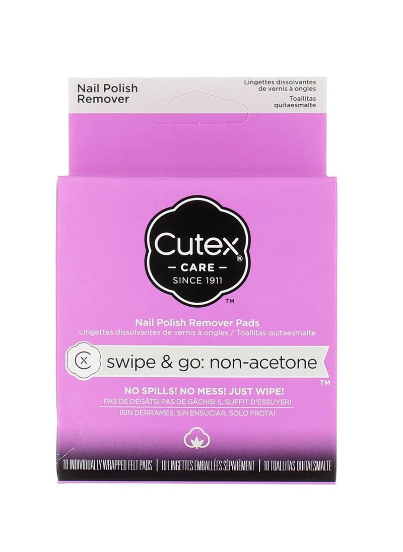 Cutex Cutex Care Swipe & Go Non-Acetone Nail Polish Remover Pads 10ct 