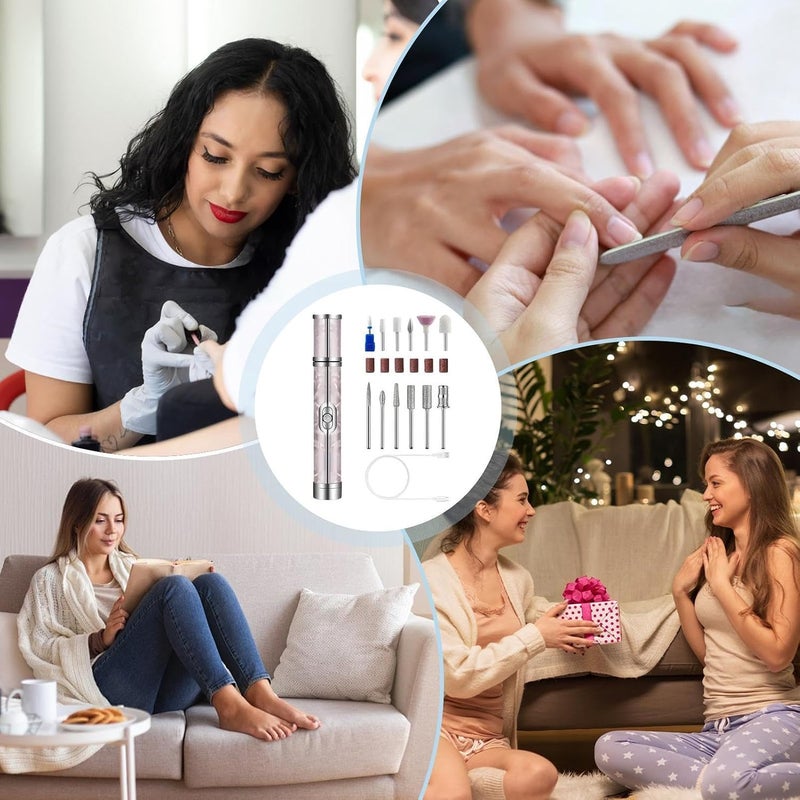 Electric Nail File | 4-Gear Rechargeable Cordless Manicure Trimmer,Electric Nail Drill Kit | for Men Women Cuticle Thick Toenails Foot Salon Travel Home - Image 4