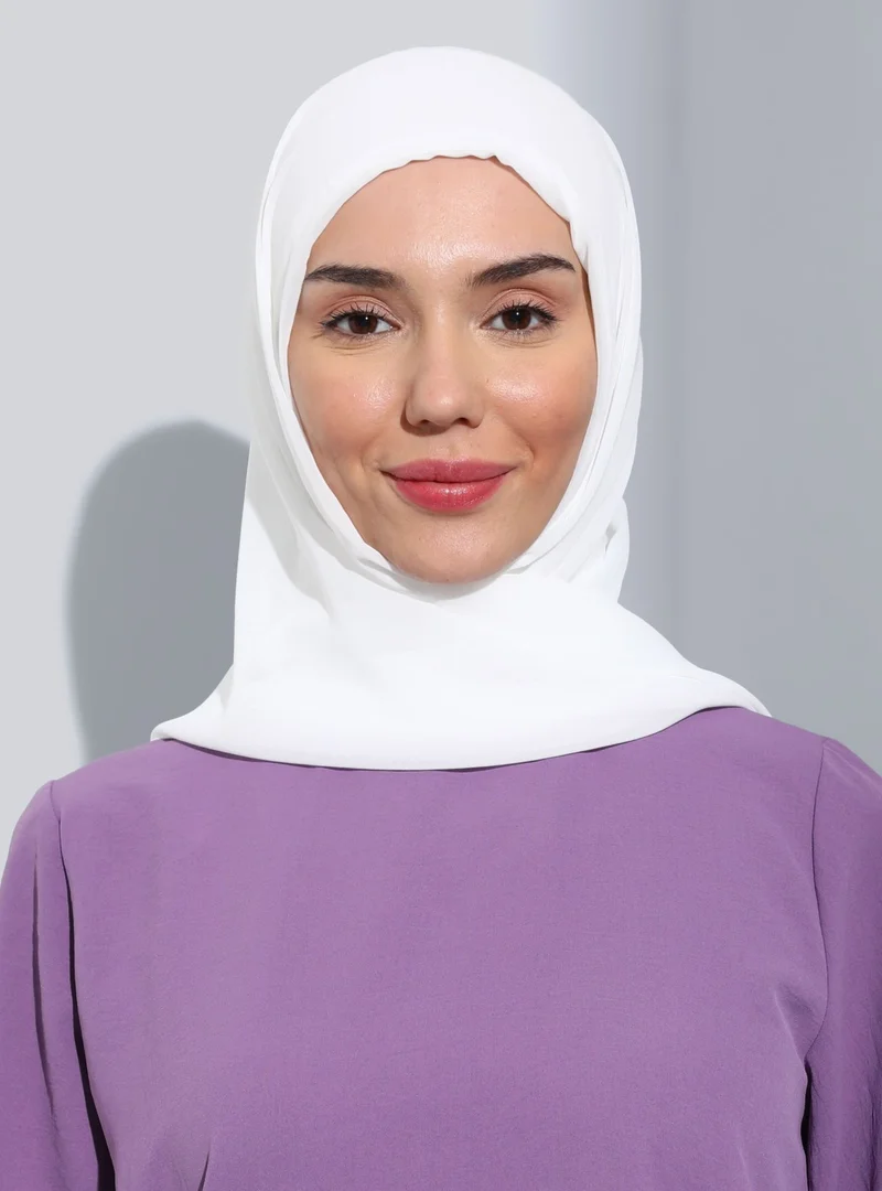 إيكاردين ST111-HIJABLI Chiffon Oval Scarf 05 Cream - Cream -