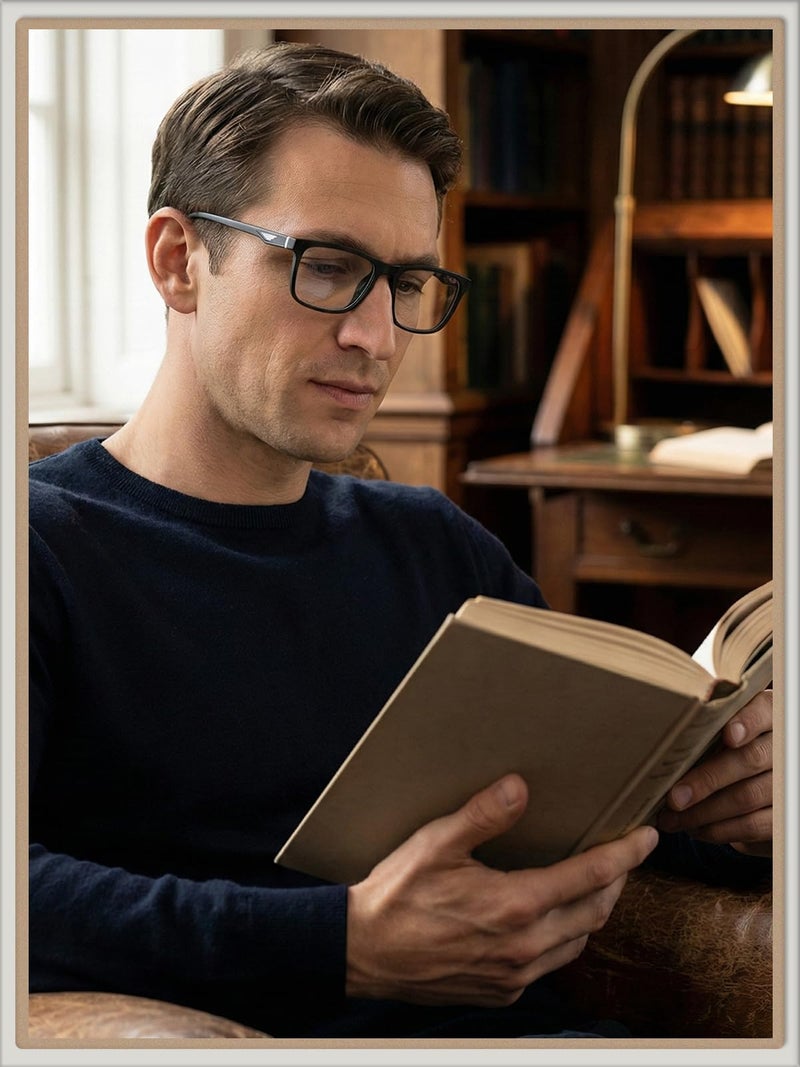 LianSan Progressive Multifocus Reading Glasses for Men,No-Line Blue Light Blocking Multifocal Computer Readers Anti Eyestrain(2 Colors/Progressive Top is not Zero,1.75x) - Image 3