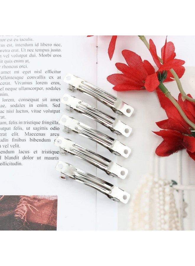 Cinaci 50 Pack 2 Inch / 2.4 Inch / 3 Inch/ 4 Inch Blank Silver Metal Diy Craft French Barrettes Snap Hair Clips Pins For Women Girls Hair Accessories (2 Inch) - Image 4