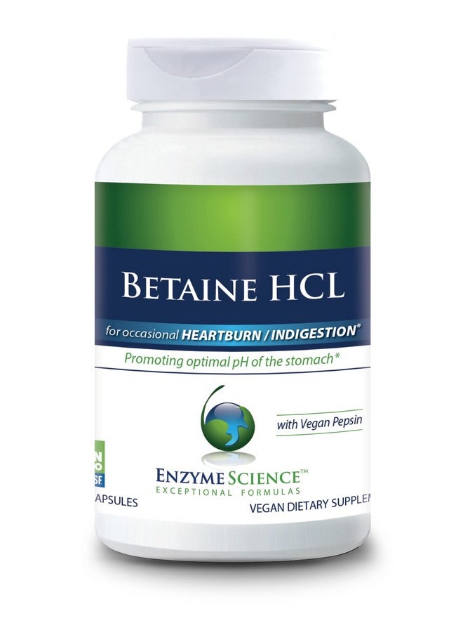 Enzyme Science Enzyme Science Betaine HCl, 120 Capsules, Supplement for Occasional Heartburn and Indigestion  - Image 1