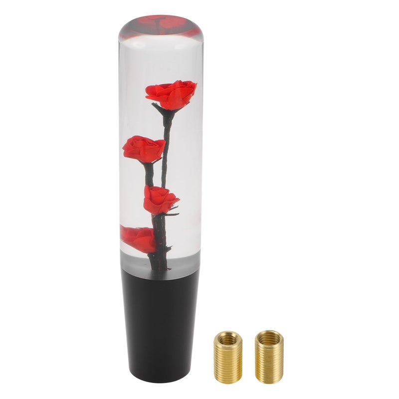 TUCKBOLD Car Shift Knob 20cm Front Shift Lever Knob Universal for Automatic and Manual Vehicle Acrylic Red with 2 Adapter 1 Set - Image 2