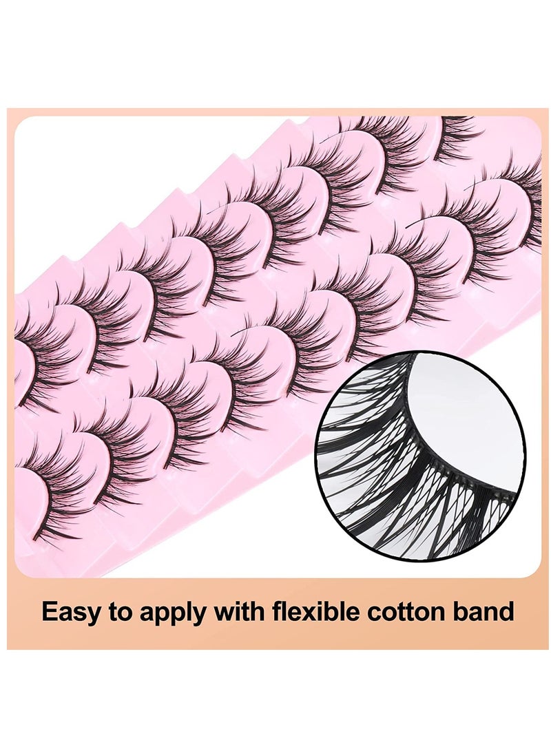 Generic Fake Lashes, Fairy Manga Lashes Spiky Anime False Eyelashes 3D Natural Makeup Little Devil Fake Lashes 9 Pairs  - Image 2