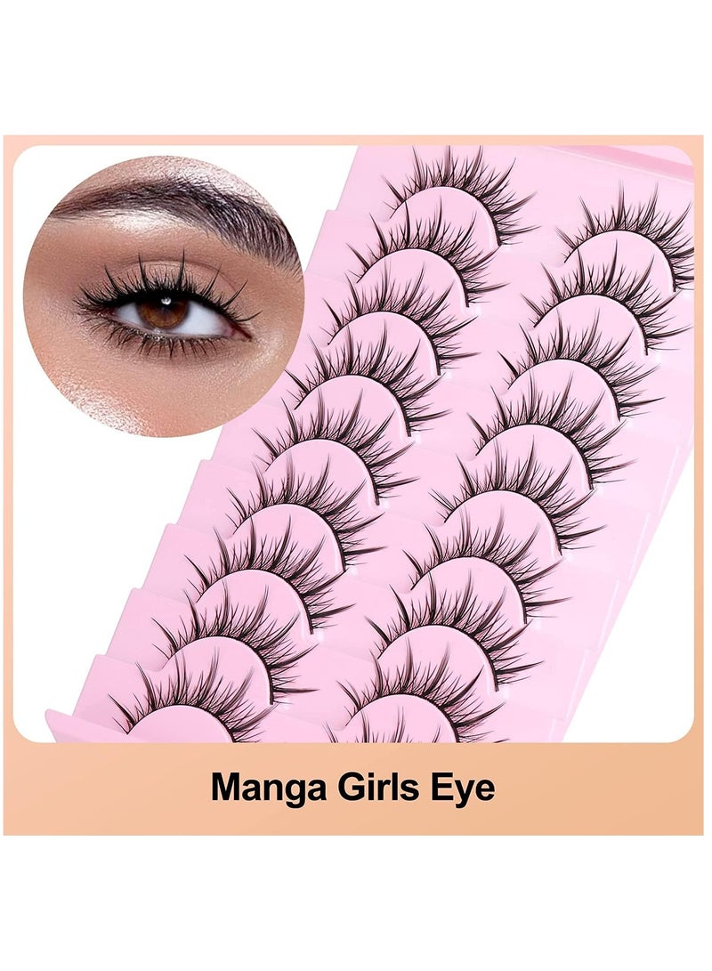 Generic Fake Lashes, Fairy Manga Lashes Spiky Anime False Eyelashes 3D Natural Makeup Little Devil Fake Lashes 9 Pairs  - Image 5