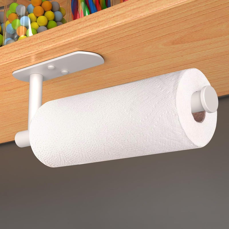 VAEHOLD Adhesive Paper Towel Holder Under Cabinet Wall Mount for Kitchen Paper Towel, Paper Towel Roll Holder Stick to Wall, Stainless Steel - Brown - Image 2