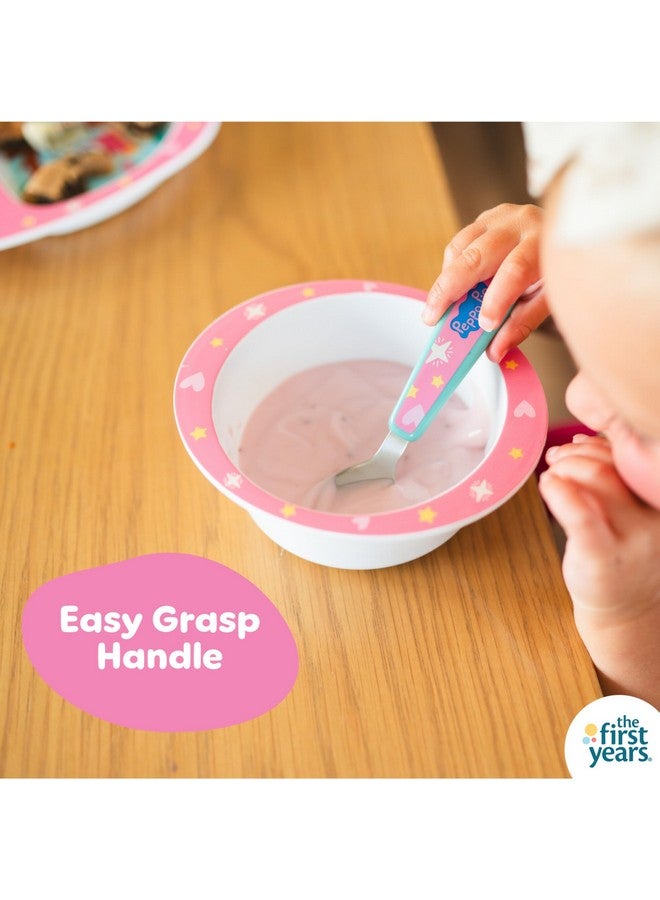 the FIRST years مجموعة أدوات تناول الطعام للأطفال من بيبا بيغ - تشمل طبق للأطفال، وعاء مقسم، وأدوات تناول الطعام للأطفال - آمنة للغسل في غسالة الصحون - مصنوعة بدون BPA - 4 قطع - Image 2