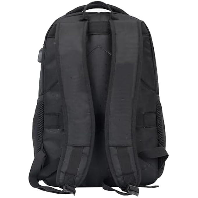 Cabinpro Premium Backpack Water Resistant Daypack with Builtin USB port for Men and Women on Casual Business School College Travel CP014 Black - Image 2