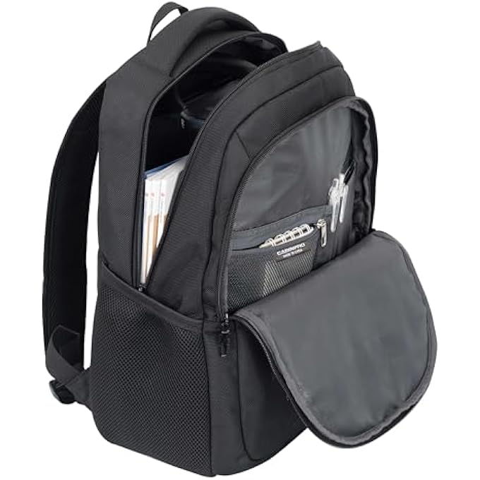 Cabinpro Premium Backpack Water Resistant Daypack with Builtin USB port for Men and Women on Casual Business School College Travel CP014 Black - Image 4