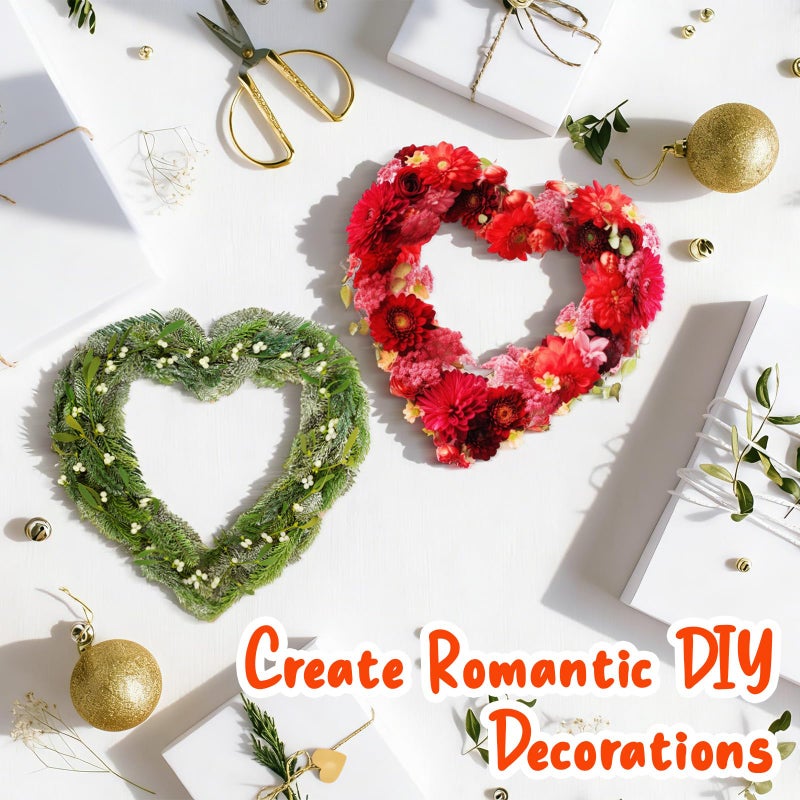 Solsew 40 Pcs Valentine's Heart Cardboard Wreaths Frame 11.8'' Unfinished Valentine's Day Hanging DIY Craft Wreath Form Bulk Heart Shaped Wreath Ring Floral Hoop Ring for DIY Craft Wedding Decor - Image 5