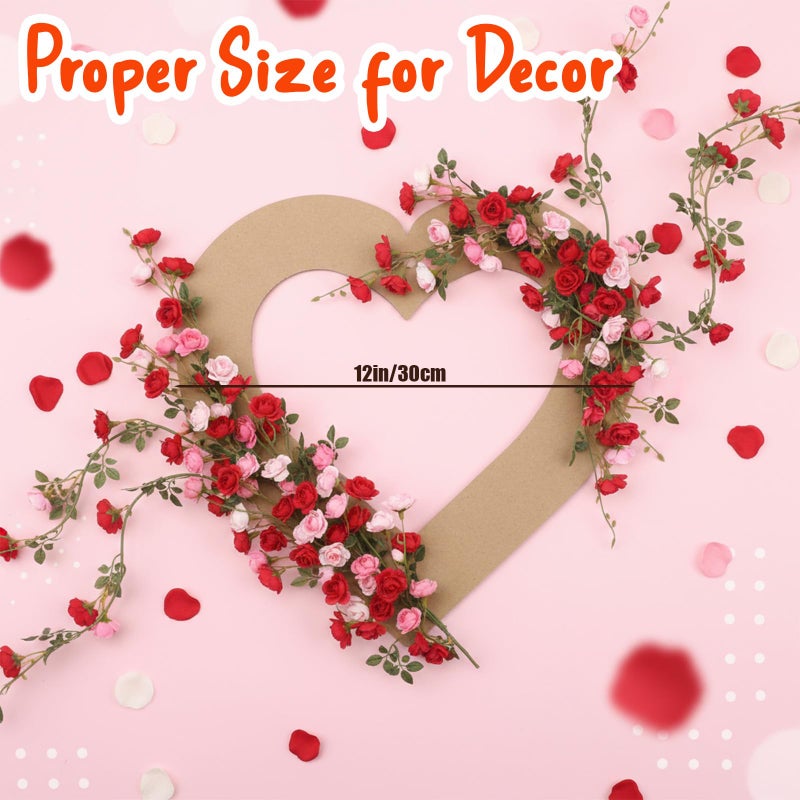 Solsew 40 Pcs Valentine's Heart Cardboard Wreaths Frame 11.8'' Unfinished Valentine's Day Hanging DIY Craft Wreath Form Bulk Heart Shaped Wreath Ring Floral Hoop Ring for DIY Craft Wedding Decor - Image 2