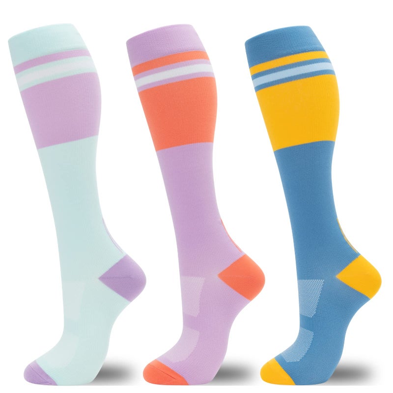 fenglaoda Compression Socks for Women Men 3 Pairs Graduated Compression Support Circulation Socks for Nurses - Image 1