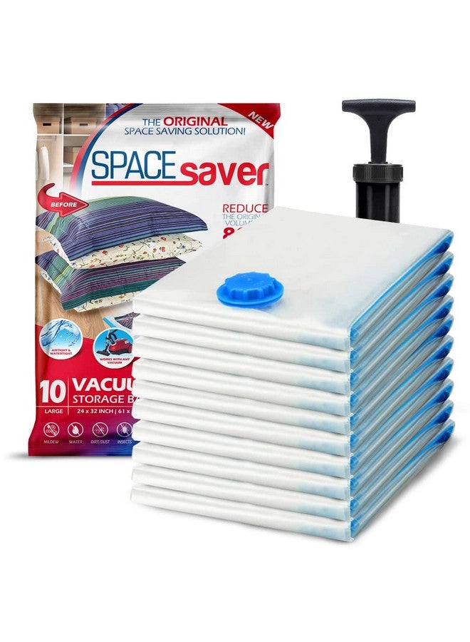 Spacesaver Spacesaver Vacuum Storage Bags Large 10-Pack - Vacuum Seal Bags for Clothing, Comforters, Blankets, and Bedding - 32 x 24 Inch Space Saver Bag for Travel and Home Organization with Hand Pump Included  - Image 1