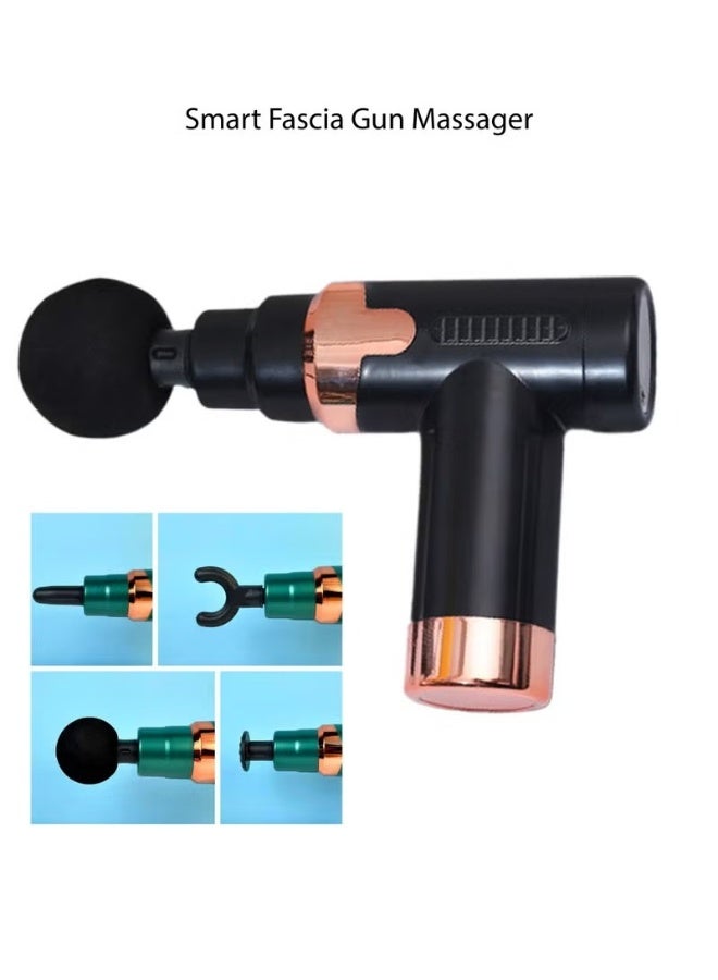 GENNEXT Rechargeable Wireless Portable Smart Fascia Mini Gun Massager Six Mode Vibration with 4 Head Replacement for Sore Muscle and Fascia Back Leg Shoulder Arm Foot Hand Body Massager Red - Image 1