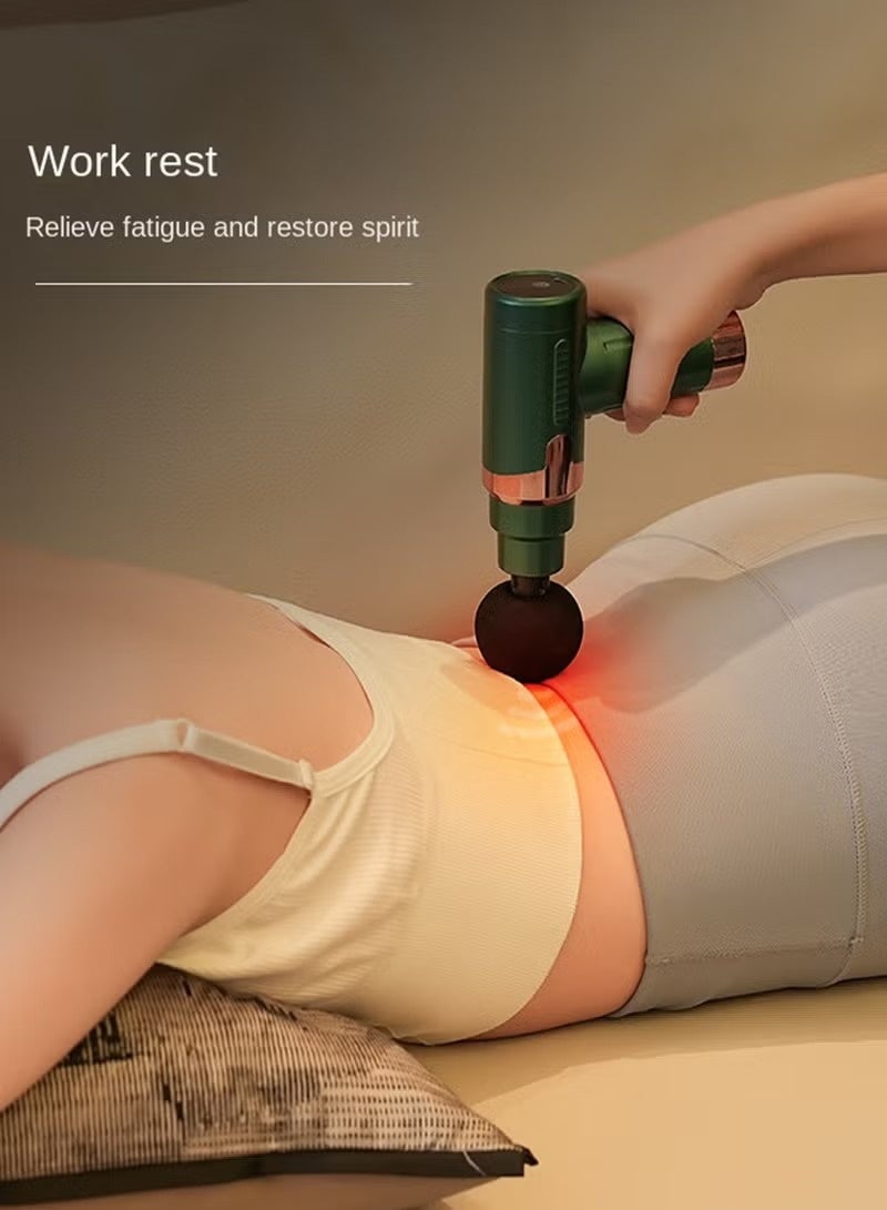 GENNEXT Rechargeable Wireless Portable Smart Fascia Mini Gun Massager Six Mode Vibration with 4 Head Replacement for Sore Muscle and Fascia Back Leg Shoulder Arm Foot Hand Body Massager Red - Image 4