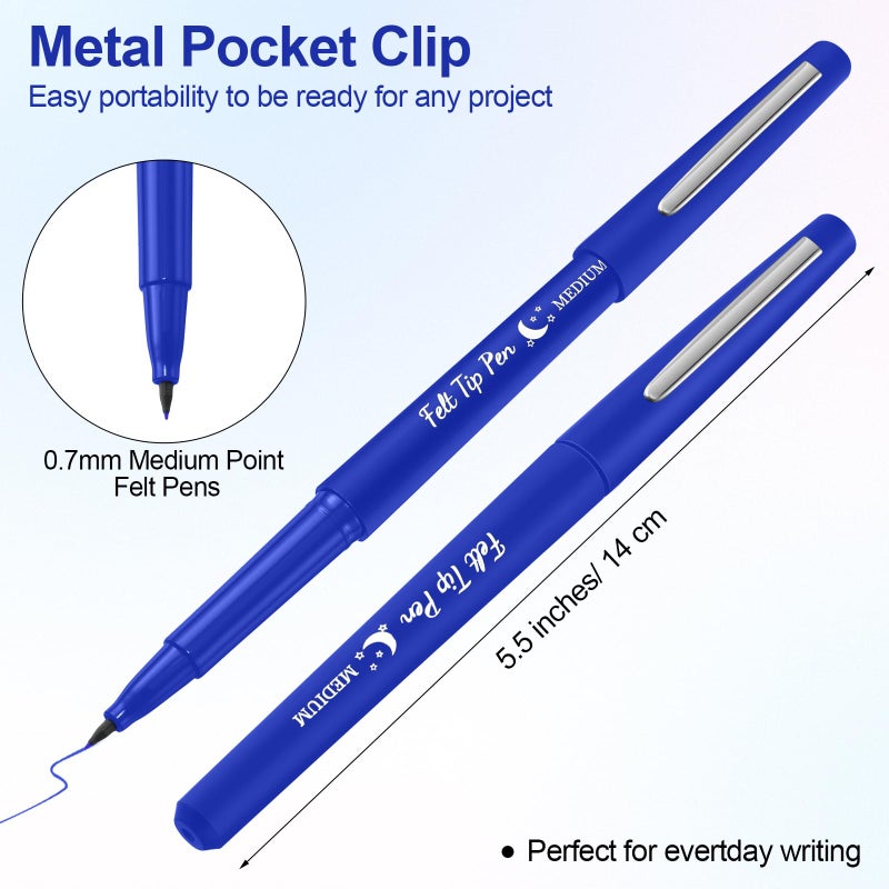 Fuyoooo 20 Pcs Felt Tip Pens 0.7mm Colored Felt Pens Marker Medium Point Journal Planner for Journaling Writing Note Taking Art Office Supplies - Image 2