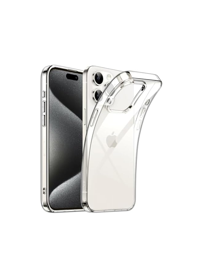 JETech Case for iPhone 15 Pro 6.1-Inch, Soft TPU Transparent Slim Protective Phone Cover with Shock-Absorption, Support Wireless Charging (Clear) - Image 1