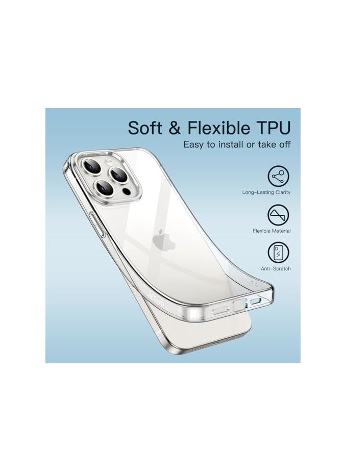 JETech Case for iPhone 15 Pro 6.1-Inch, Soft TPU Transparent Slim Protective Phone Cover with Shock-Absorption, Support Wireless Charging (Clear) - Image 3