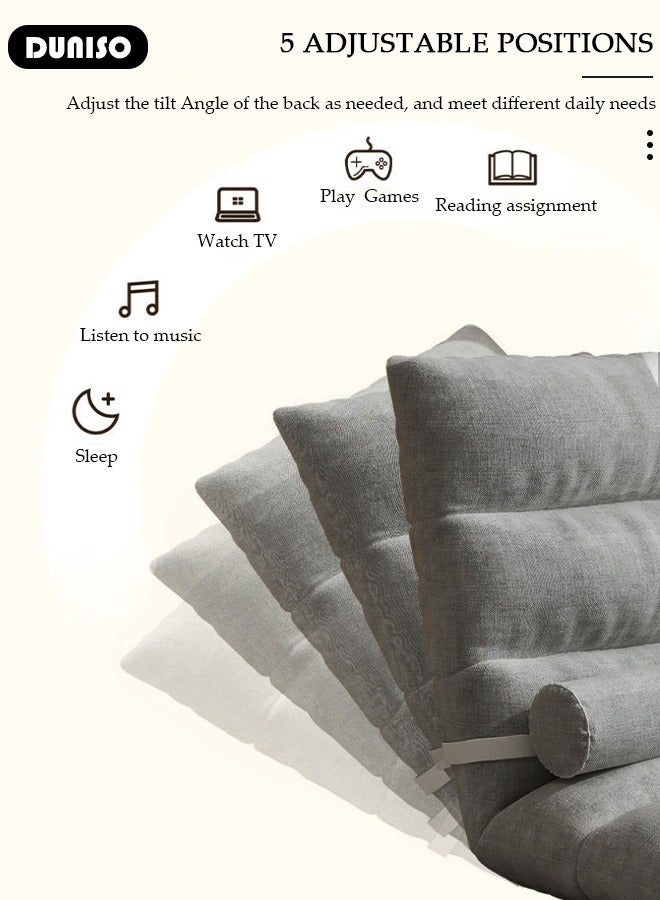 DUNISO Floor Chair, Folding Lazy Sofa with Adjustable Backrest, Padded Floor Gaming Chair with Removable Back Pillow, Back Support Floor Seat, Lightweight Lounger Chair for Meditation, Reading, Watching, Video-Gaming, Adult & Kid  - Image 2