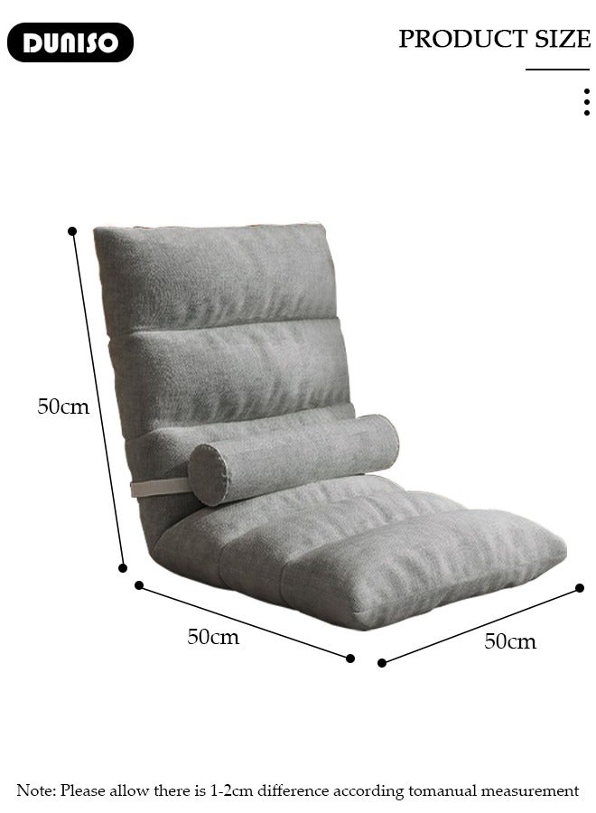 DUNISO Floor Chair, Folding Lazy Sofa with Adjustable Backrest, Padded Floor Gaming Chair with Removable Back Pillow, Back Support Floor Seat, Lightweight Lounger Chair for Meditation, Reading, Watching, Video-Gaming, Adult & Kid  - Image 4
