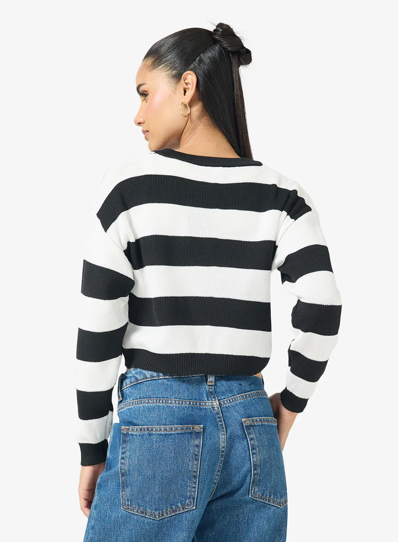 Ginger Crew Neck Stripe Sweater