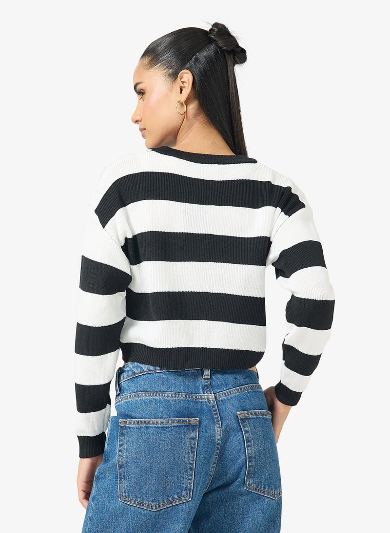 Ginger Crew Neck Stripe Sweater - Image 2