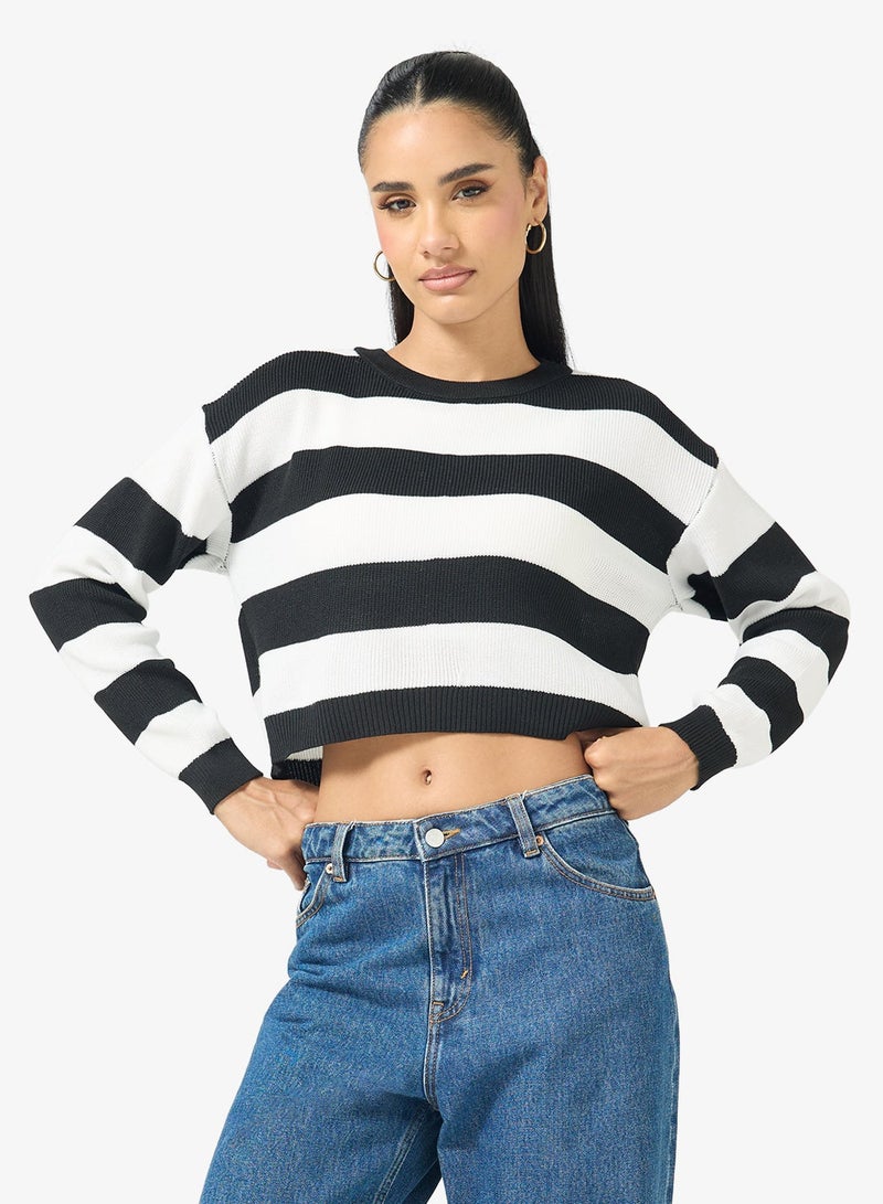 Ginger Crew Neck Stripe Sweater - Image 1