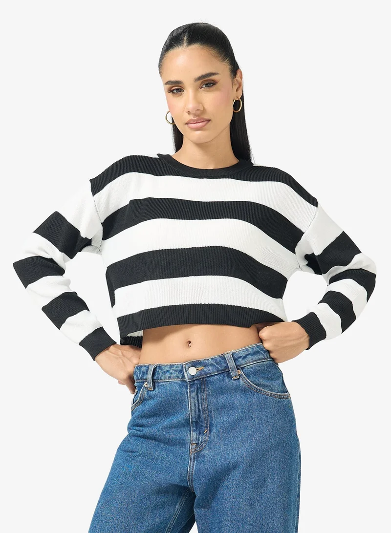 Ginger Crew Neck Stripe Sweater