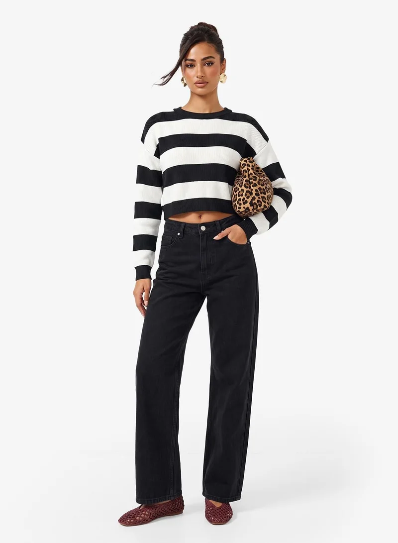 Ginger Crew Neck Stripe Sweater