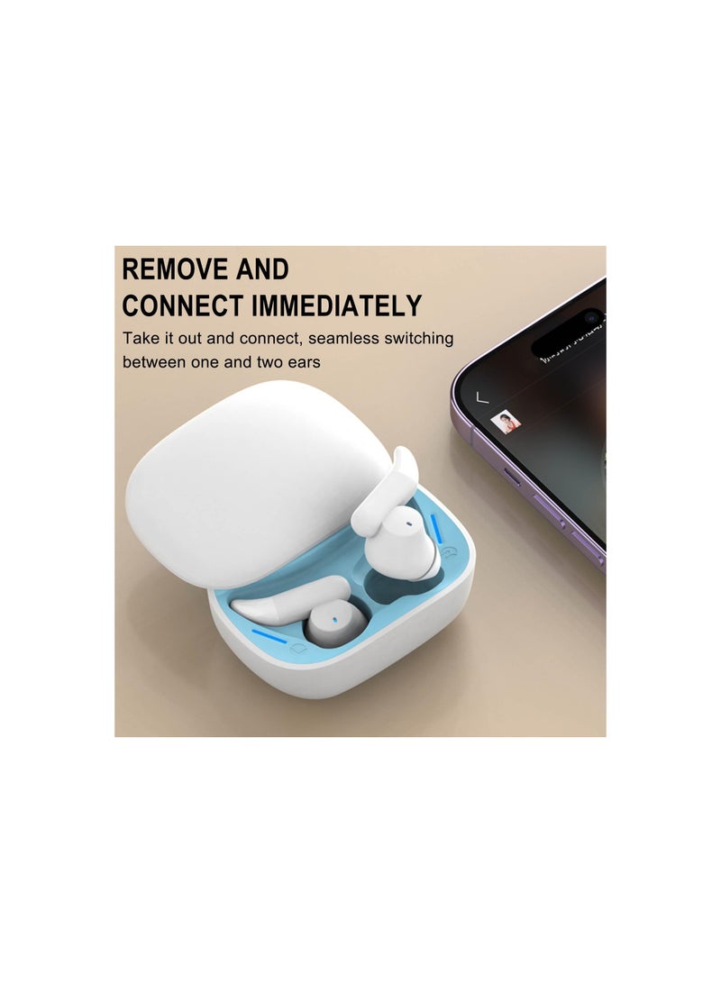 SOLARAE Wireless Bluetooth Small Sleeping Sleep Earbuds, for Side Sleepers Soft Enc Noise Cancelling Earbuds, Bluetooth Noise Canceling Ear Buds Sleeping Sleep Earphones Tiny Headphones(1 Pack) - Image 3