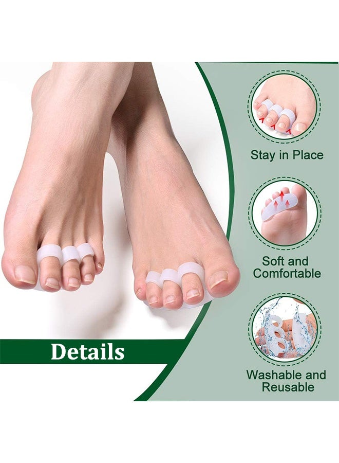 4 Pack Triple Loop Gel Hammer Toe Corrector, Toe Spacers Separators for Realigning Bent Crooked Claw Hammertoes, Foot Care Support for Women Men Home Use White - Image 3
