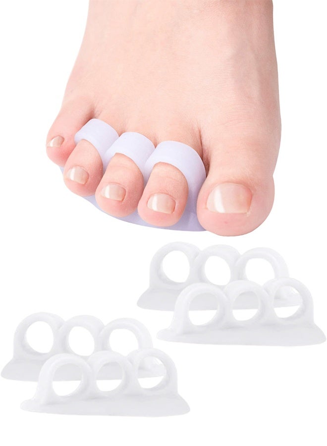4 Pack Triple Loop Gel Hammer Toe Corrector, Toe Spacers Separators for Realigning Bent Crooked Claw Hammertoes, Foot Care Support for Women Men Home Use White - Image 1