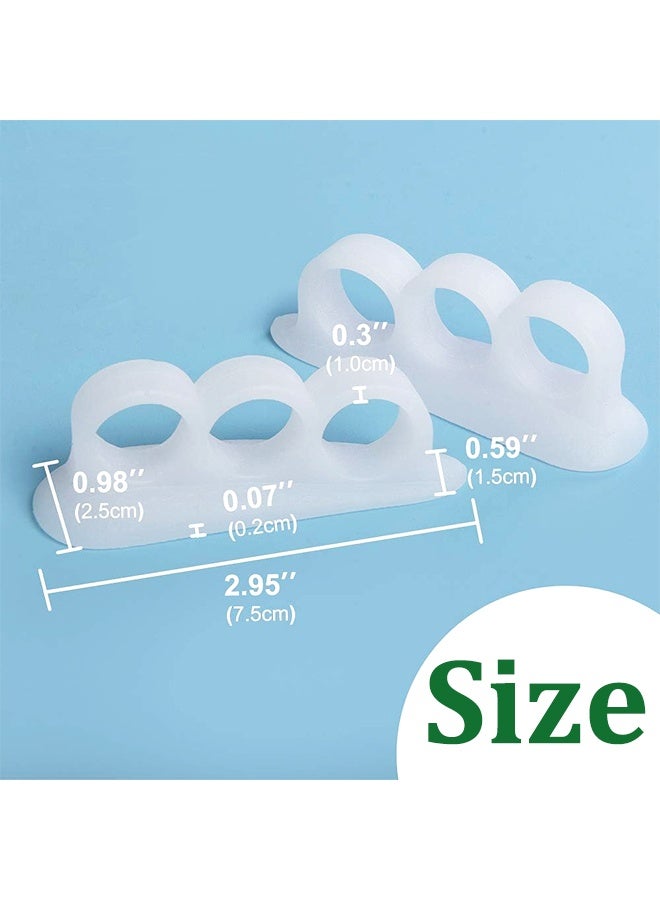 4 Pack Triple Loop Gel Hammer Toe Corrector, Toe Spacers Separators for Realigning Bent Crooked Claw Hammertoes, Foot Care Support for Women Men Home Use White - Image 2