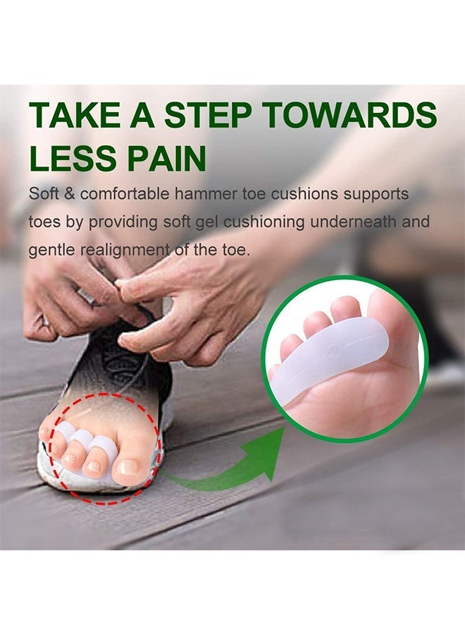 4 Pack Triple Loop Gel Hammer Toe Corrector, Toe Spacers Separators for Realigning Bent Crooked Claw Hammertoes, Foot Care Support for Women Men Home Use White - Image 4