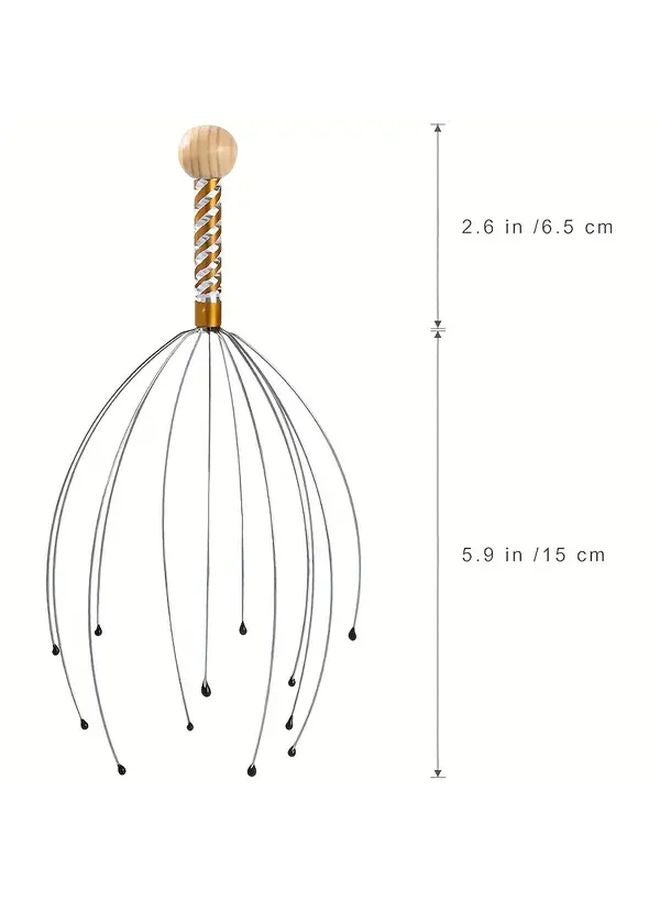 12 مساج رأس الأخطبوط بمخالب من الفولاذ المقاوم للصدأ، لون المقبض عشوائي، لا حاجة للكهرباء - Image 4