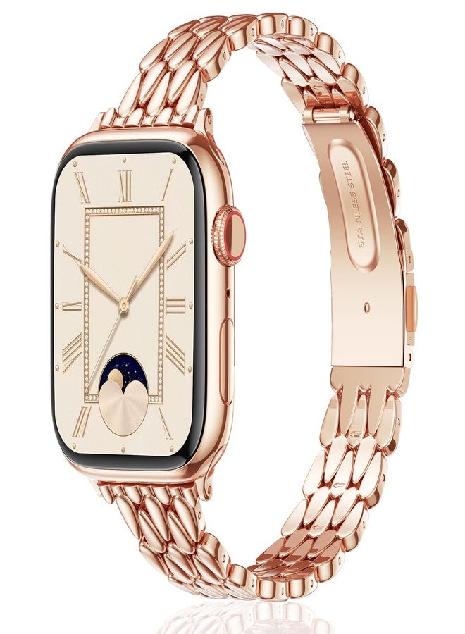 VISOOM Slim Gold Iwatch Bands Compatible With Apple Watch Bands 38/40/41/42mm Women - Thin Metal Dressy Luxury Cute Designer Apple Watch Series 11 10 Se 9 8 7 6 5 4 3 2 1 Bracelet Bands for Women - Image 1